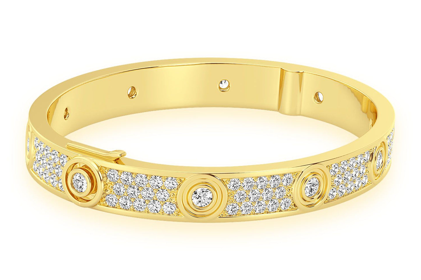 FULL DIAMOND ETERNITY DIAMOND BANGLE 14K SOLID GOLD 6.05CTW