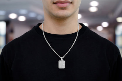 Pandantiv pernă cu diamant dublu, aur masiv de 14K, 3.00 ct