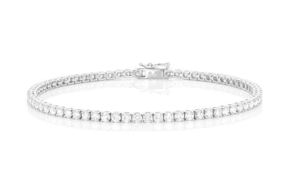 9PT PRONG SET DIAMOND TENNIS BRACELET 14K SOLID GOLD 6.00CTW