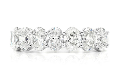 30PTR OVAL DIAMOND BAND 14K SOLID GOLD 2.17CTW