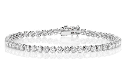 6PT CROWN SET DIAMOND TENNIS BRACELET 14K SOLID GOLD 3.00CTW