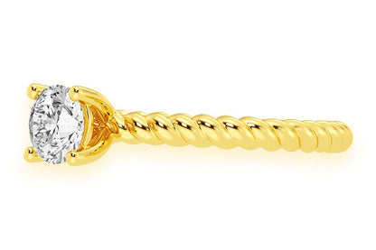 .50CT ROUND SOLITAIRE - TWIST BAND - DIAMOND ENGAGEMENT RING