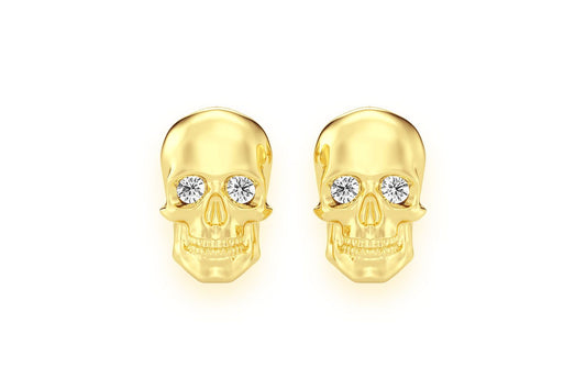 CERCEI CU DIAMANT ȘTIF, AUR MASIV DE 14K, 0.10CT