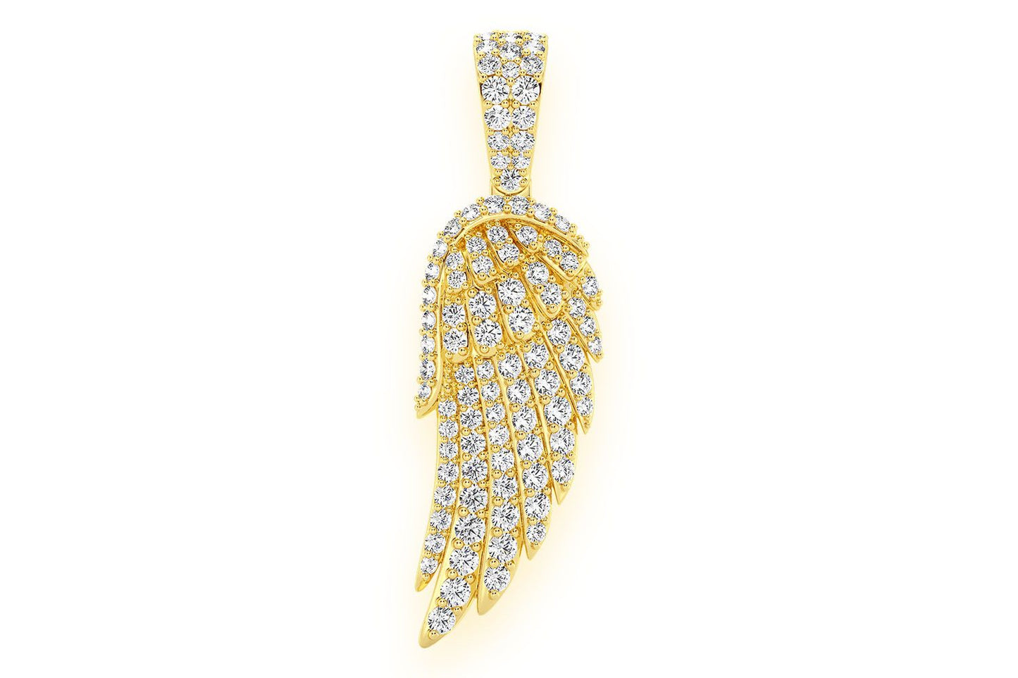 PANDANT CU DIAMANT ARIPA DE ÎNGER, AUR MASIV DE 14K, 0.85CT
