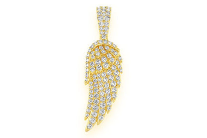 PANDANT CU DIAMANT ARIPA DE ÎNGER, AUR MASIV DE 14K, 0.85CT