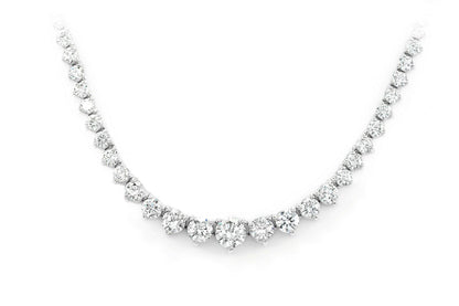 GRADUATED DIAMOND RIVIERA NECKLACE 14K SOLID GOLD 3.00CTW