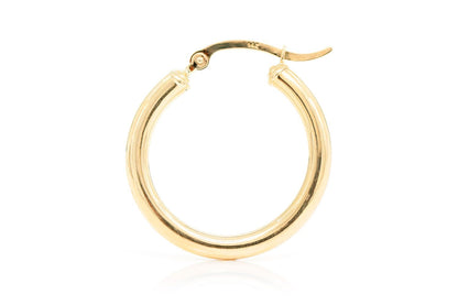 3MM HOOP EARRINGS 14K SOLID GOLD SMALL