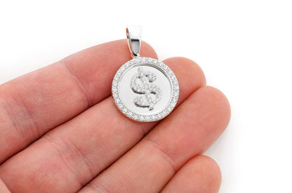 DOLLAR SIGN MEDALLION DIAMOND PENDANT 14K SOLID GOLD 1.00CTW