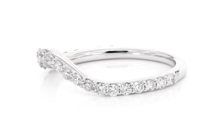 PITCH C CURVED DIAMOND BAND 14K SOLID GOLD 0.40CTW