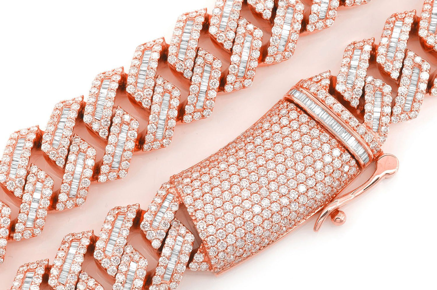20MM BAGUETTE MIAMI CUBAN DIAMOND NECKLACE 14K SOLID GOLD 59.50CTW