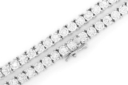6PT MIRACLE SET DIAMOND TENNIS NECKLACE 14K SOLID GOLD 8.95CTW