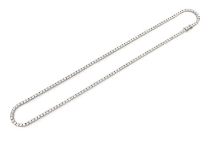 12PT PRONG SET DIAMOND TENNIS NECKLACE 14K SOLID GOLD 20.00CTW