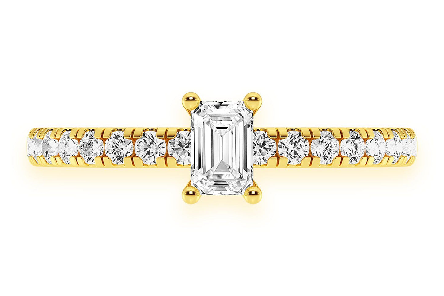 THINN - .25CT EMERALD CUT - DIAMOND ENGAGEMENT RING