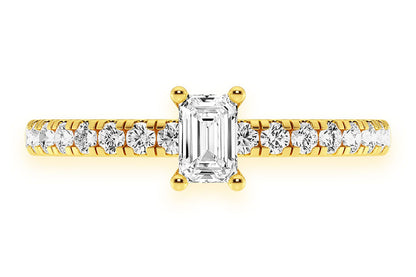 THINN - .25CT EMERALD CUT - DIAMOND ENGAGEMENT RING