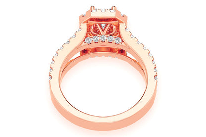 SPHINX - 0.75CT EMERALD CUT SOLITAIRE - HALO SPLIT SHANK - DIAMOND ENGAGEMENT RING