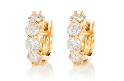 20PT DIAMOND HOOP EARRINGS 14K SOLID GOLD 1.60CTW