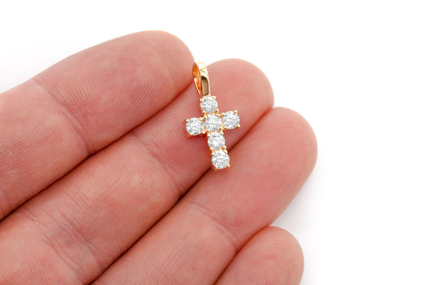 LARGE ROCKS DIAMOND PENDANT 14K SOLID GOLD 1.00CTW