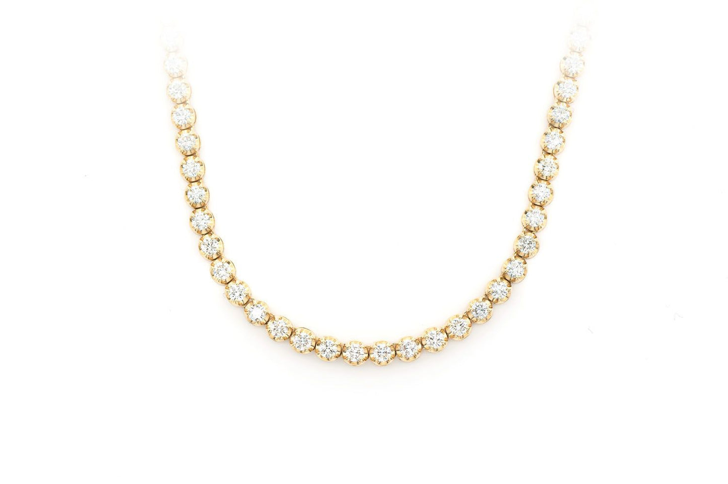 6PT CROWN SET DIAMOND NECKLACE 14K SOLID GOLD 9.75CTW