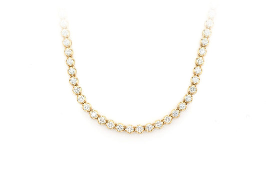 6PT CROWN SET DIAMOND NECKLACE 14K SOLID GOLD 9.75CTW