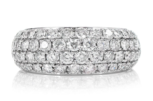 INEL CU PATRU RÂNDURI DE DIAMANTE BUBBLY, AUR MASIV DE 14K, 1.85CT