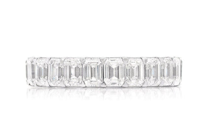 25PT EMERALD ETERNITY DIAMOND RING 14K SOLID GOLD 5.25CTW