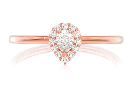 0.25CTW PEAR HALO SCALLOP - DIAMOND ENGAGEMENT RING
