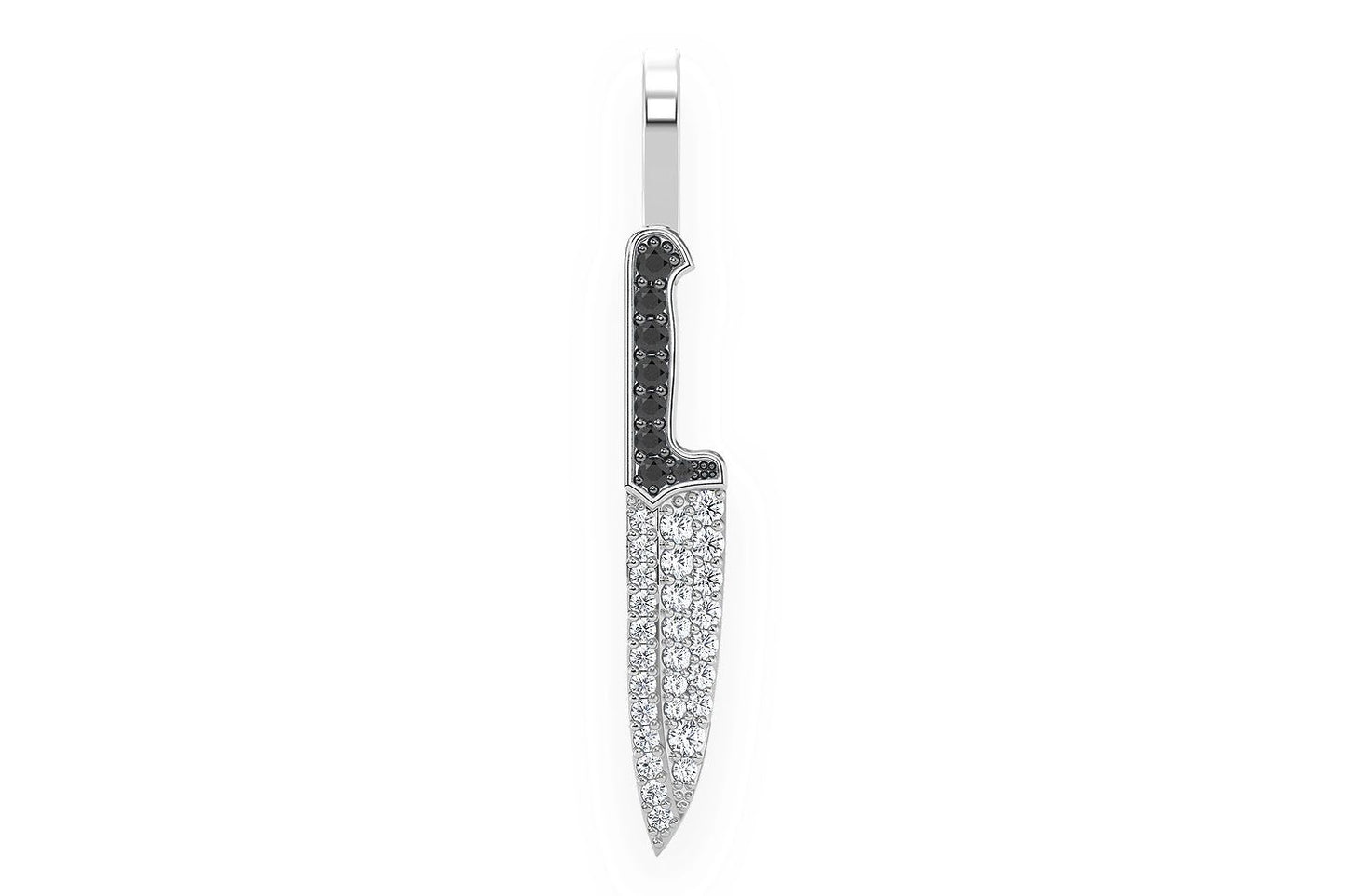 CHEF'S KNIFE DIAMOND PENDANT 14K SOLID GOLD .25CTW