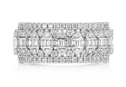 ANTIQUE INSPIRED BAGUETTE & ROUND DIAMOND MARQUISE CLUSTER RING 14K SOLID GOLD 1.00CTW
