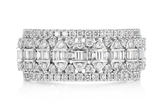 INEL MARQUISE CU GRUP DE DIAMANTE ROTUNDE ȘI BAGHETĂ, INSPIRAT DIN STIL ANTIC, AUR MASIV DE 14K, 1.00CT