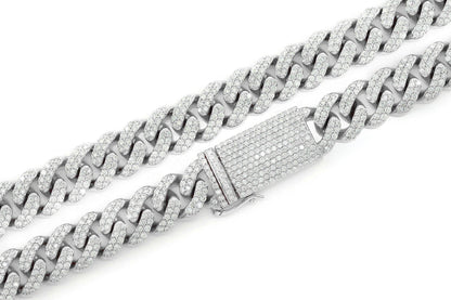 10MM MIAMI CUBAN DIAMOND NECKLACE 14K SOLID GOLD 14.00CTW