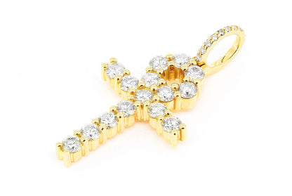 ANKH DIAMOND PENDANT 14K SOLID GOLD 2.35CTW