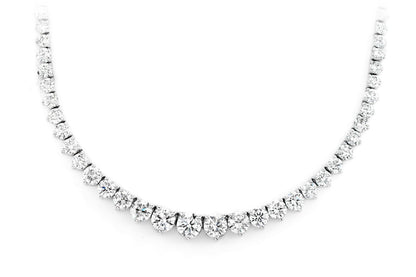ROUND BRILLIANT DIAMOND GRADUATED TENNIS NECKLACE SOLID GOLD 9.45CTW