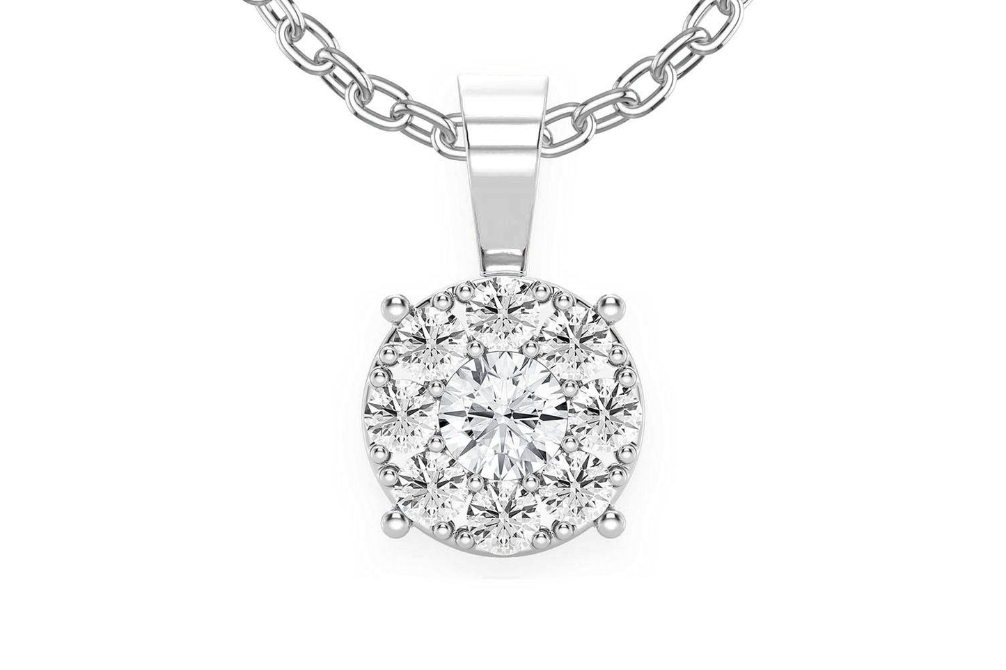 MOSAIC DIAMOND PENDANT 14K SOLID GOLD 0.75CTW