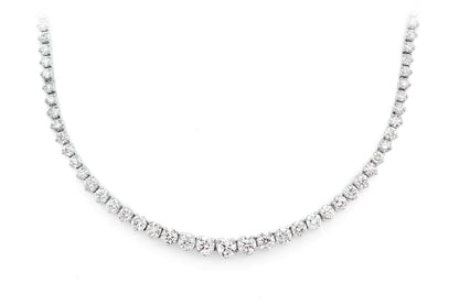 COLIER CU TRIPLOURI CU DIAMANTE, AUR MASIV DE 14K, 7.10 CT