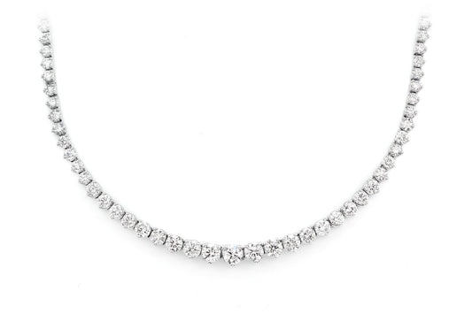TRI PRONG SET DIAMOND NECKLACE 14K SOLID GOLD 7.10CTW