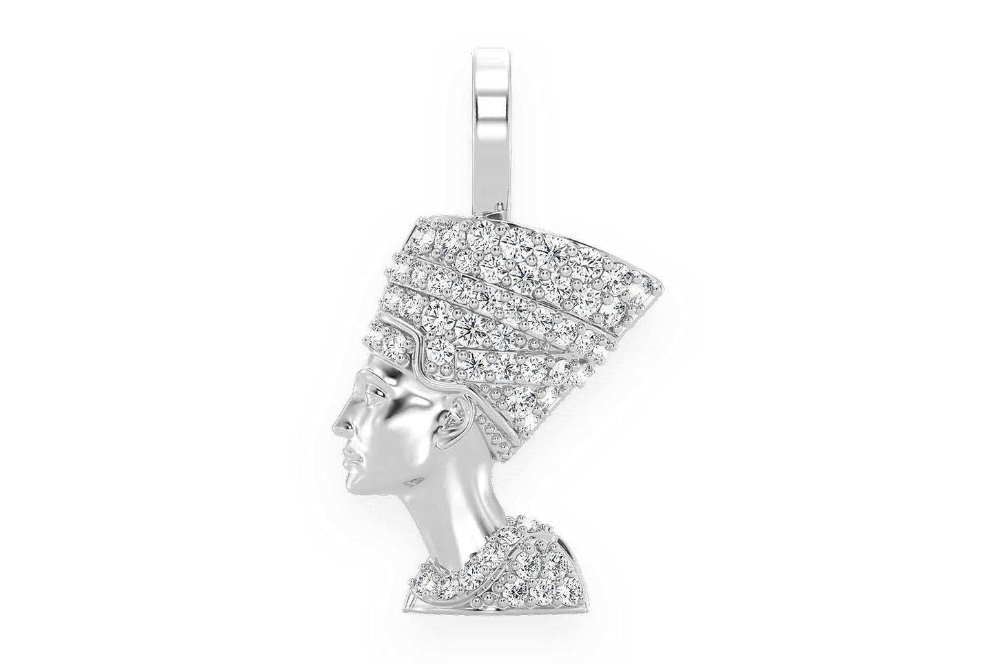 NEFERTITI DIAMOND PENDANT 14K SOLID GOLD 0.25CTW