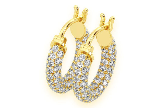 CERCEI BUBBLY ETERNITY CU DIAMANTE, AUR MASIV DE 14K, 2.00CT