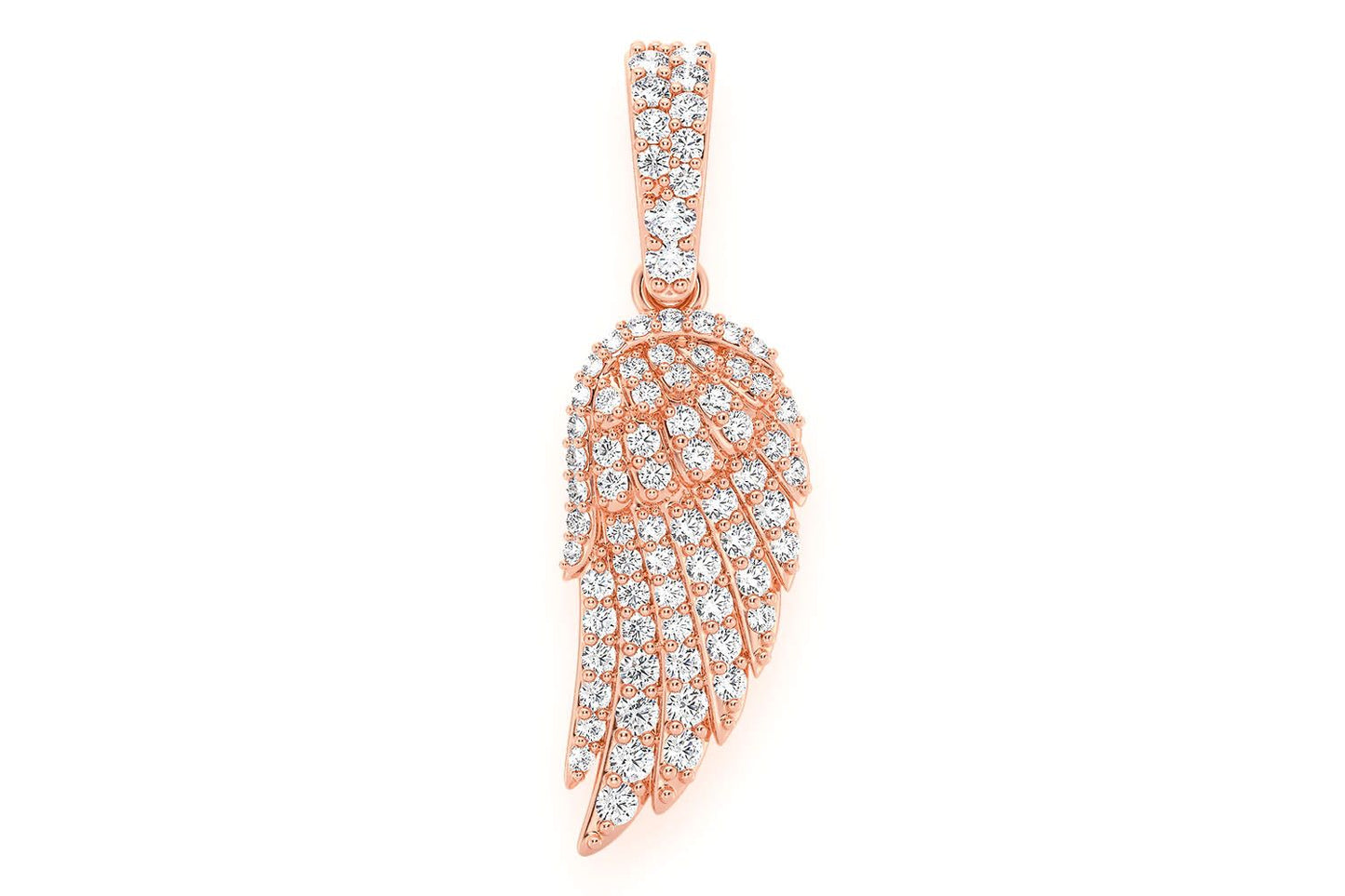 PANDANT CU DIAMANT ARIPA DE ÎNGER, AUR MASIV DE 14K, 0.45CT