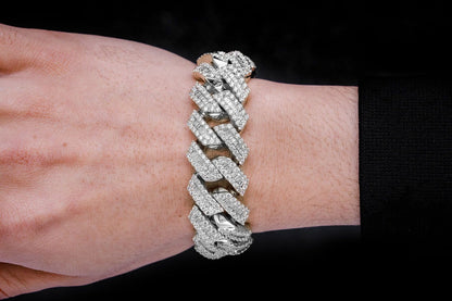 20MM RAISED BAGUETTE MIAMI CUBAN LINK DIAMOND BRACELET 14K SOLID GOLD 23.75CTW