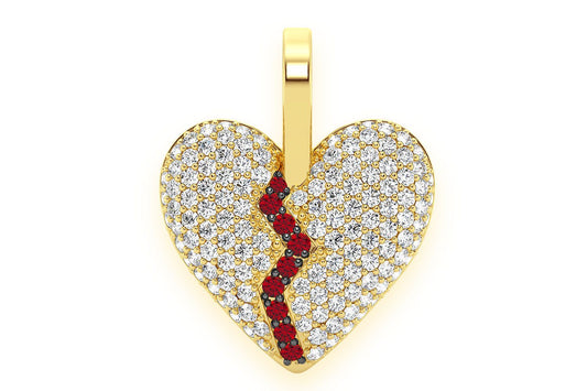 HEARTBREAKER BROKEN HEART DIAMOND PENDANT 14K SOLID GOLD .50CTW