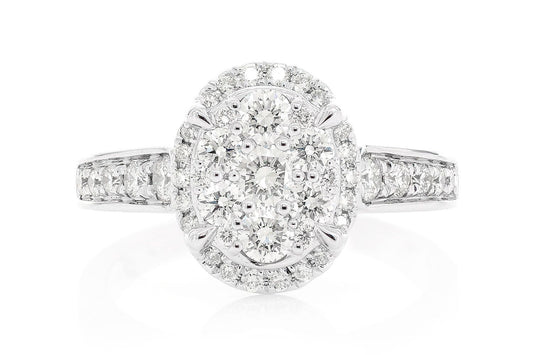 1.00CTW - OVAL COMPOSITE - DIAMOND ENGAGEMENT RING