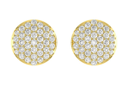 DOME DIAMOND STUD EARRINGS 14K SOLID GOLD 0.50CTW