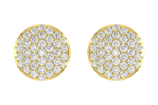DOME DIAMOND STUD EARRINGS 14K SOLID GOLD 0.50CTW