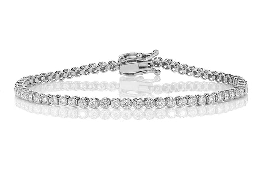 BRĂȚARĂ TENIS CU 3 COROANĂ ȘI DIAMANTE, AUR MASIV DE 14K, 2.00CT