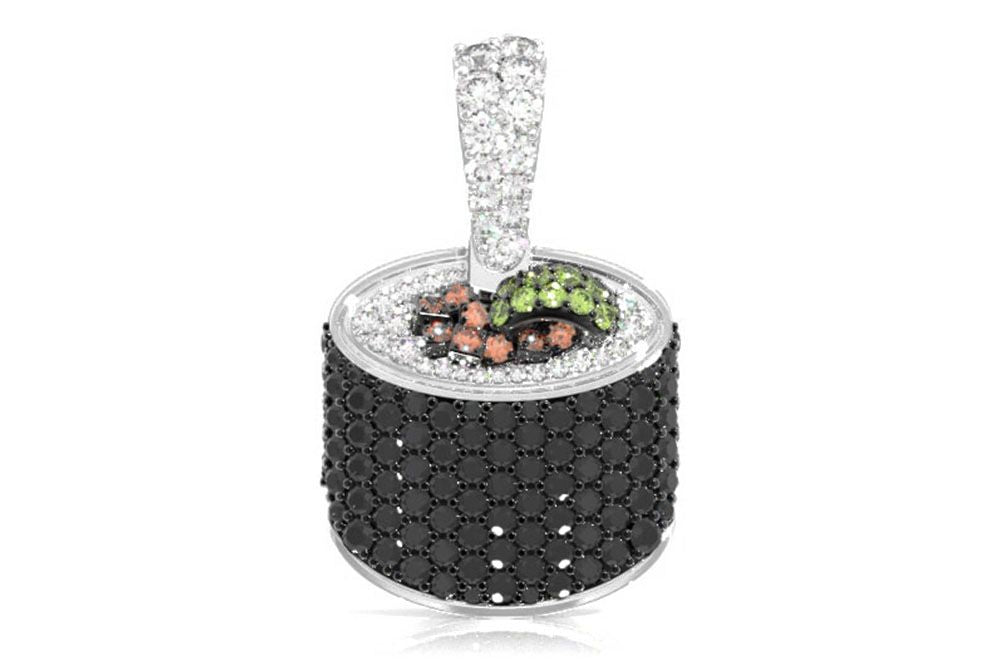 PANDANT SUSHI ROLL CU DIAMANT AUR MASIV DE 14K 0.60CT