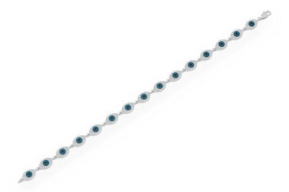 EVIL EYE ETERNITY DIAMOND BRACELET 14K SOLID GOLD 2.45CTW