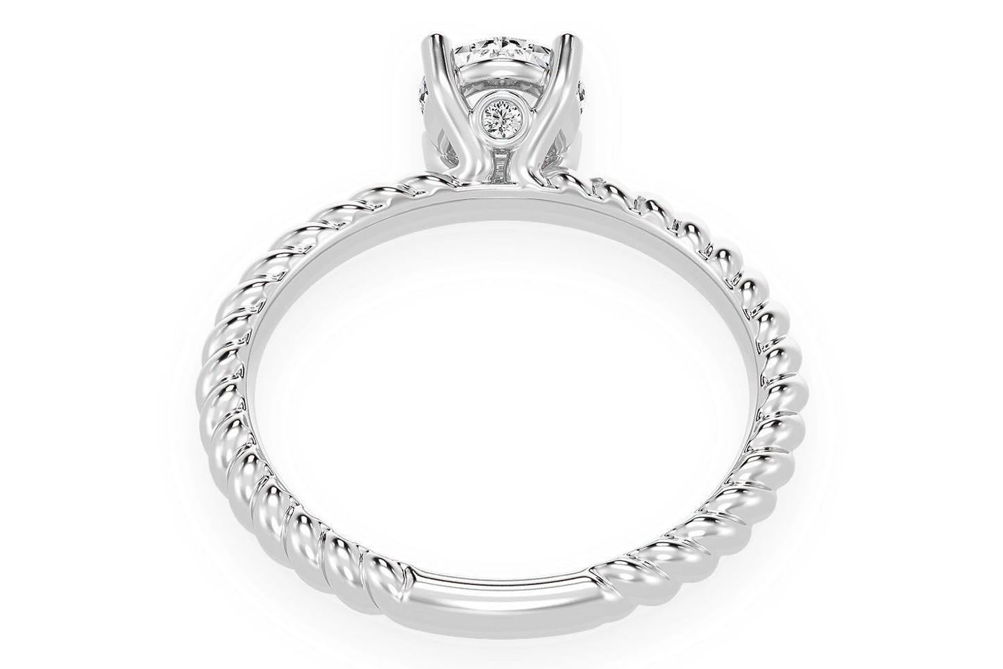 0.75CT ROUND SOLITAIRE - TWIST BAND - DIAMOND ENGAGEMENT RING