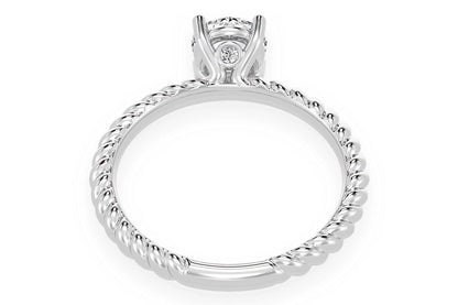 0.75CT ROUND SOLITAIRE - TWIST BAND - DIAMOND ENGAGEMENT RING