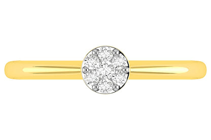 INEL ROTUND CU DIAMANTE, AUR MASIV DE 14K, 0.10CTW