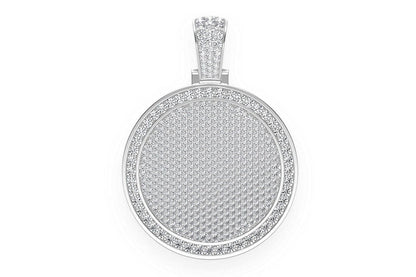 ROUND MEDALLION DIAMOND PENDANT 14K SOLID GOLD 5.00CTW